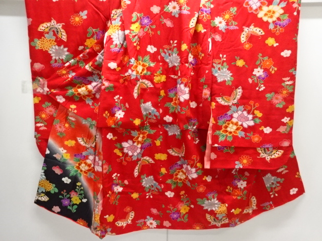 JAPANESE KIMONO / CHILDRENS KIMONO / BUTTERFLIES / PEONIES / FLOWERS (